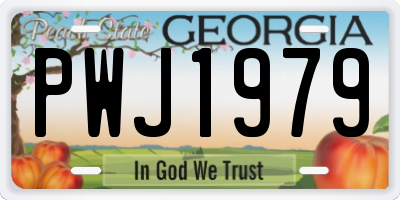 GA license plate PWJ1979