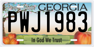 GA license plate PWJ1983