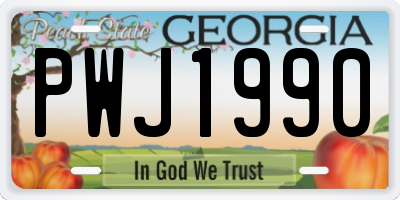 GA license plate PWJ1990