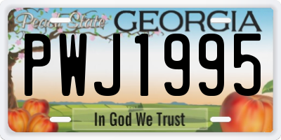 GA license plate PWJ1995