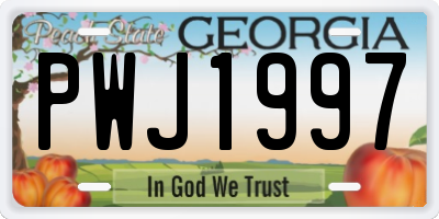 GA license plate PWJ1997