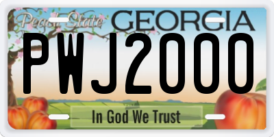 GA license plate PWJ2000