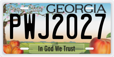 GA license plate PWJ2027