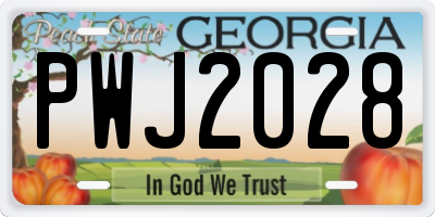 GA license plate PWJ2028