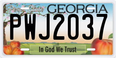 GA license plate PWJ2037