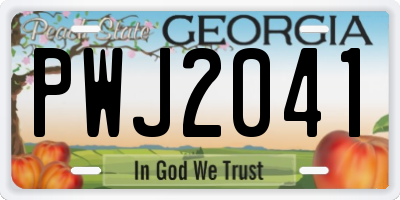 GA license plate PWJ2041