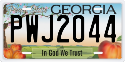 GA license plate PWJ2044