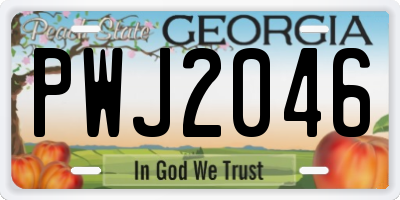GA license plate PWJ2046