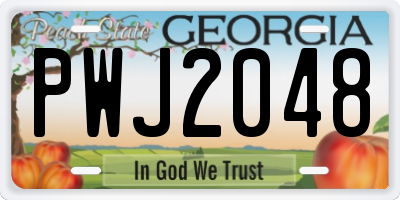GA license plate PWJ2048