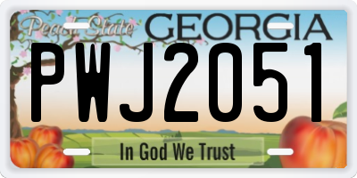 GA license plate PWJ2051