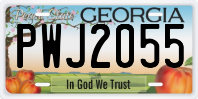 GA license plate PWJ2055