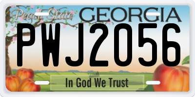 GA license plate PWJ2056