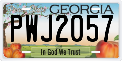 GA license plate PWJ2057