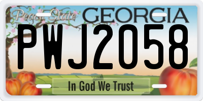 GA license plate PWJ2058