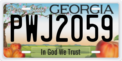 GA license plate PWJ2059
