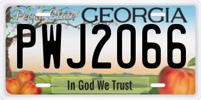 GA license plate PWJ2066