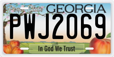 GA license plate PWJ2069