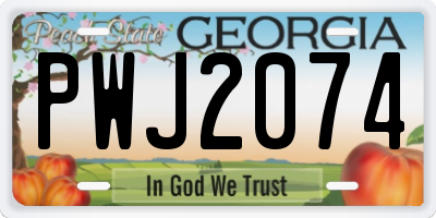GA license plate PWJ2074