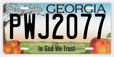 GA license plate PWJ2077
