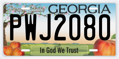 GA license plate PWJ2080