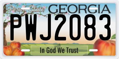 GA license plate PWJ2083