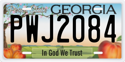 GA license plate PWJ2084