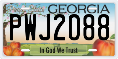 GA license plate PWJ2088