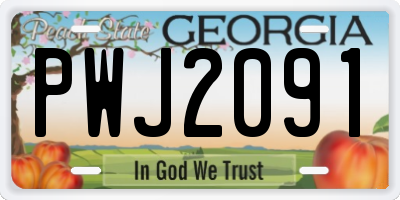 GA license plate PWJ2091