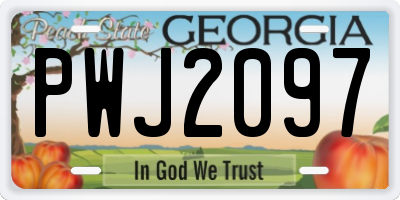 GA license plate PWJ2097