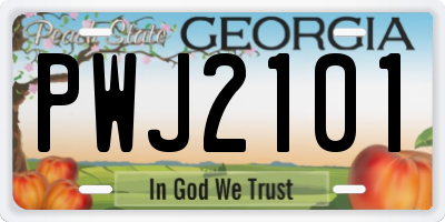 GA license plate PWJ2101