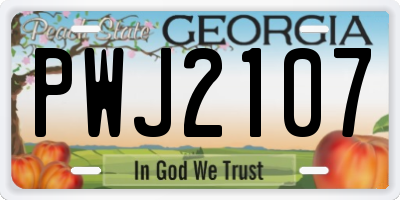 GA license plate PWJ2107