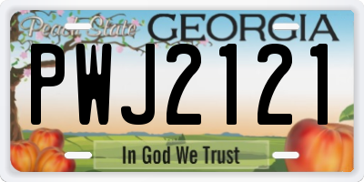 GA license plate PWJ2121