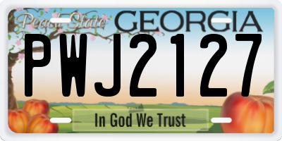 GA license plate PWJ2127