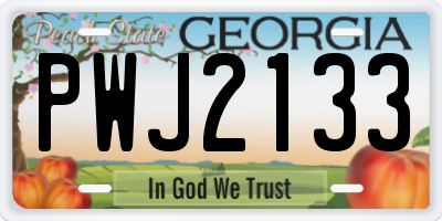 GA license plate PWJ2133