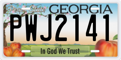 GA license plate PWJ2141
