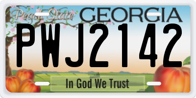 GA license plate PWJ2142
