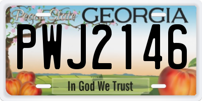 GA license plate PWJ2146
