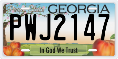 GA license plate PWJ2147