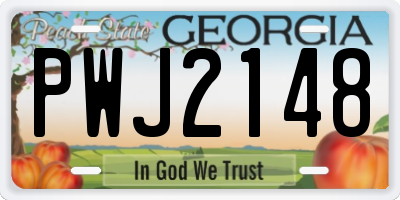 GA license plate PWJ2148