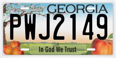GA license plate PWJ2149