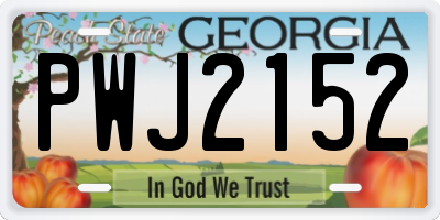 GA license plate PWJ2152