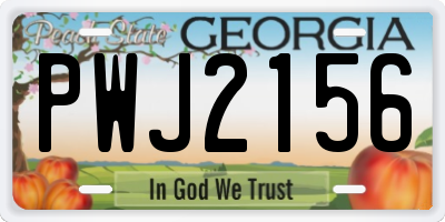 GA license plate PWJ2156