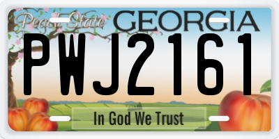 GA license plate PWJ2161