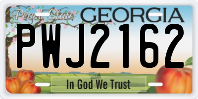 GA license plate PWJ2162