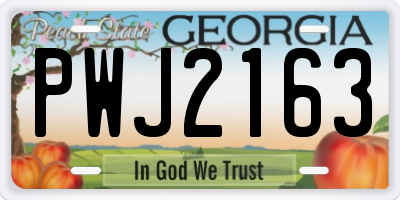 GA license plate PWJ2163