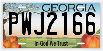 GA license plate PWJ2166
