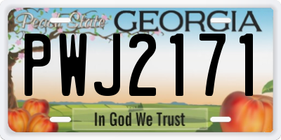 GA license plate PWJ2171