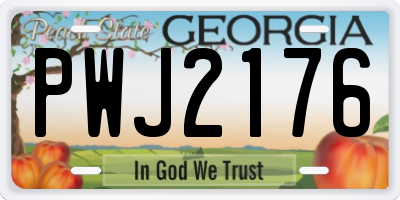 GA license plate PWJ2176