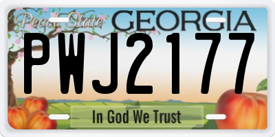 GA license plate PWJ2177