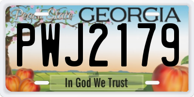 GA license plate PWJ2179